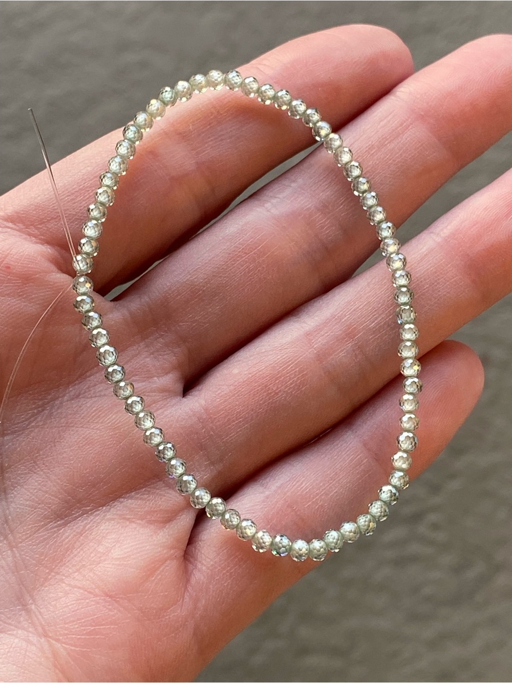 Green Moissanite Bracelet 3MM | Stackable Jewelry | 7 inch